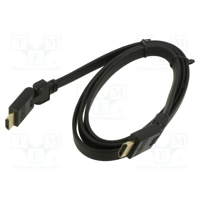 Cable; HDMI plug movable ±90°,both