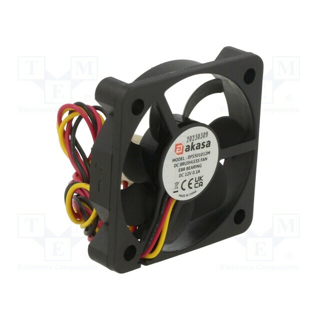 Akasa Fan: DC; 50x50x10mm; axial; 12VDC