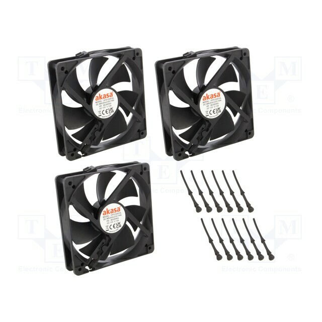 Akasa Fan: DC; 120x120x25mm; axial; 12VDC