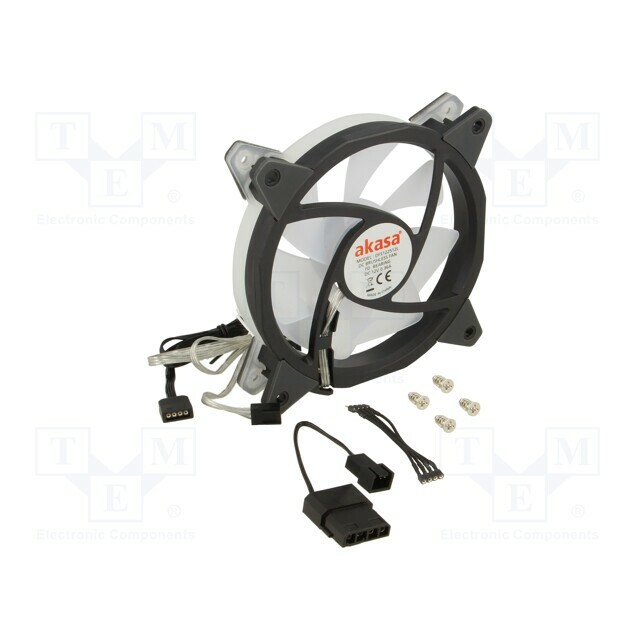 Akasa Fan: DC; 120x120x25mm; axial; 12VDC