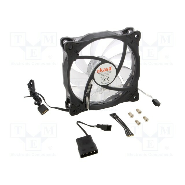 Akasa Fan: DC; 120x120x25mm; axial; 12VDC