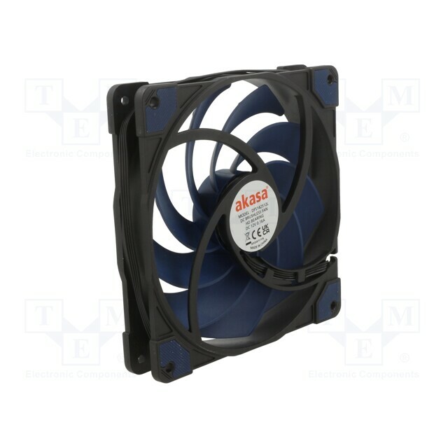 Akasa Fan: DC; 140x140x25mm; axial; 12VDC