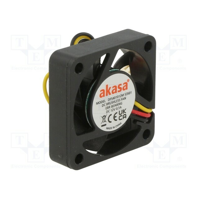 Akasa Fan: DC; 40x40x10mm; axial; 12VDC
