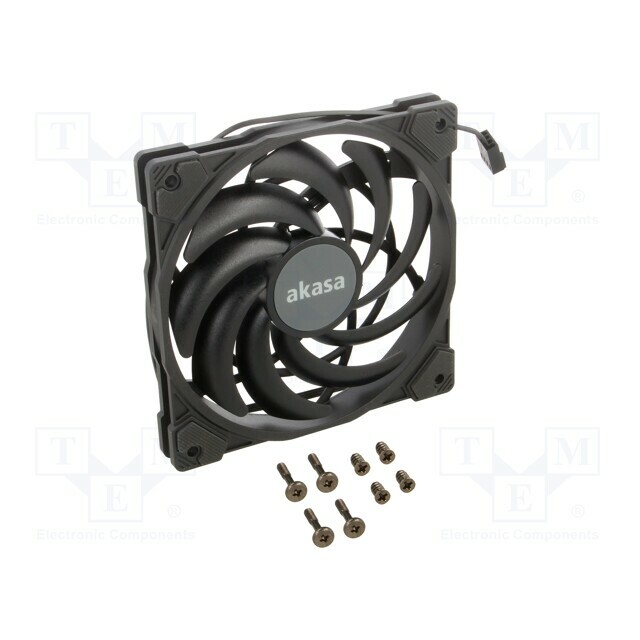 Akasa Fan: DC; 120x120x15mm; axial; 12VDC