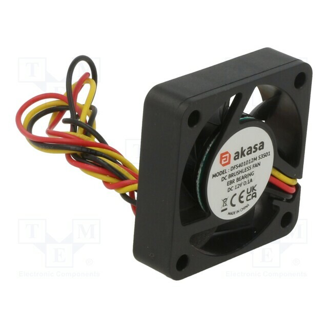 Akasa Fan: DC; 40x40x10mm; axial; 12VDC