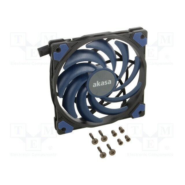 Akasa Fan: DC; 120x120x15mm; axial; 12VDC