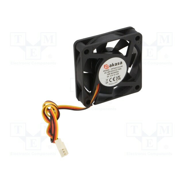 Akasa Fan: DC; 60x60x15mm; axial; 12VDC