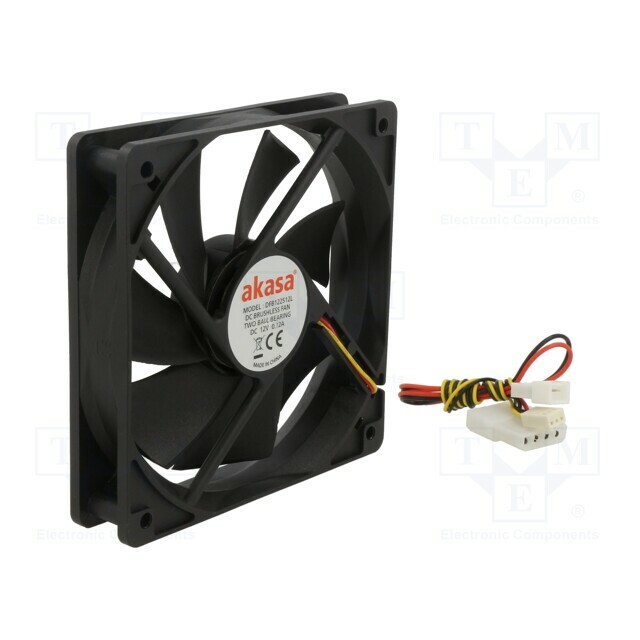 Akasa Fan: DC; 120x120x25mm; axial; 12VDC