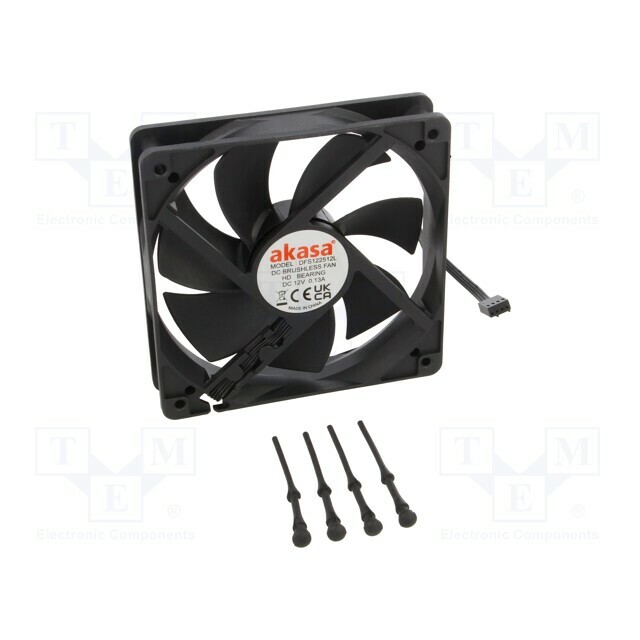 Akasa Fan: DC; 120x120x25mm; axial; 12VDC