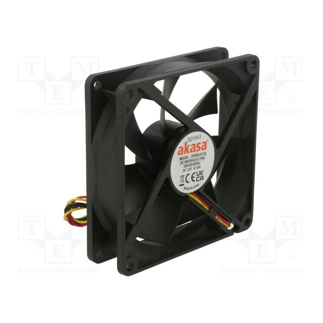 Akasa Fan: DC; 92x92x25mm; axial; 12VDC
