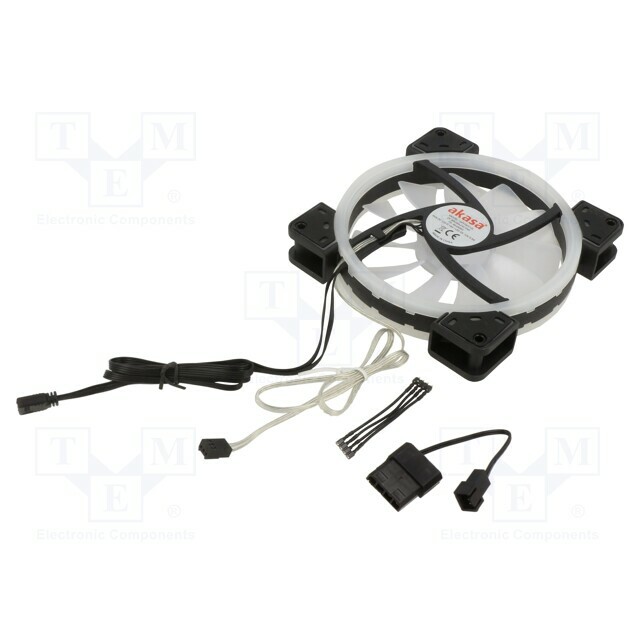 Akasa Fan: DC; 140x140x25mm; axial; 12VDC