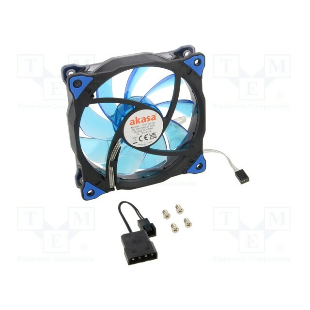 Akasa Fan: DC; 120x120x25mm; axial; 12VDC
