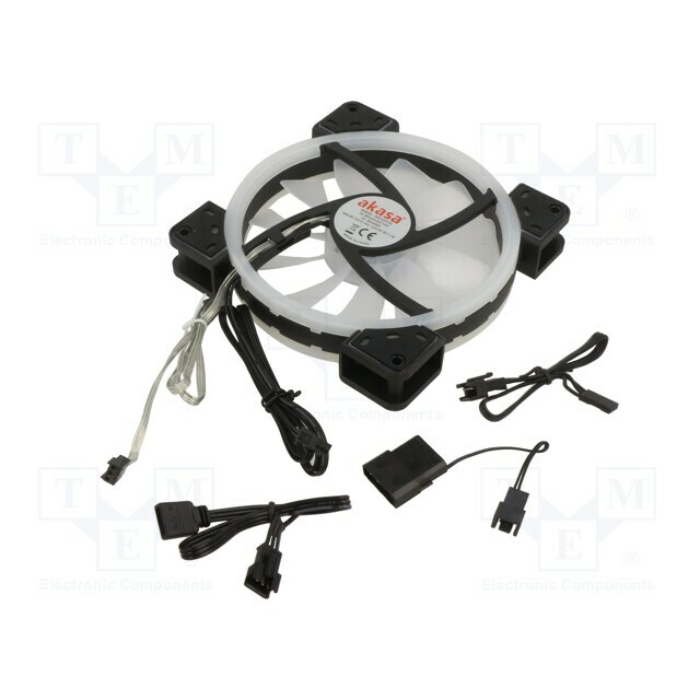 Akasa Fan: DC; 140x140x25mm; axial; 12VDC
