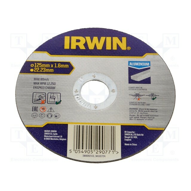 IRWIN Cutting wheel; Ø: 125mm; aluminium