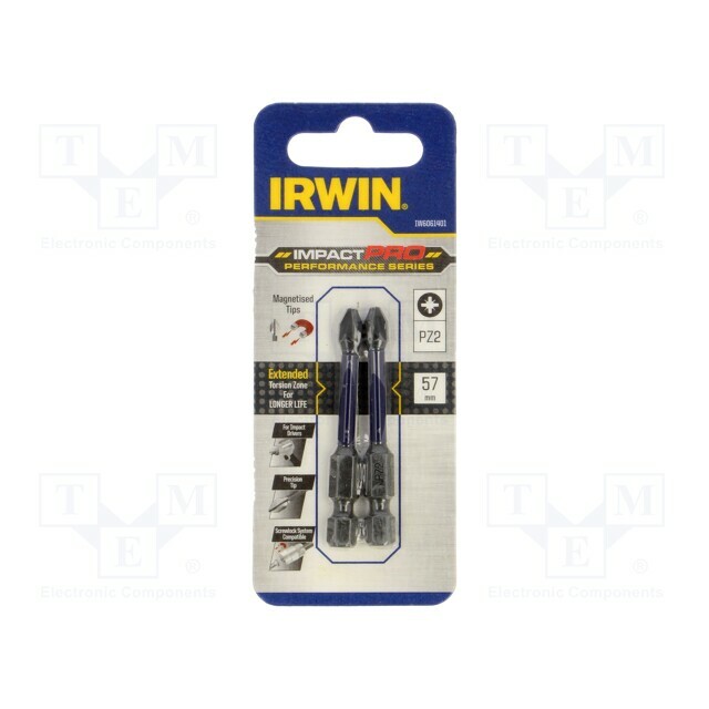 IRWIN Screwdriver bit; Pozidriv®; PZ2; 1/4"