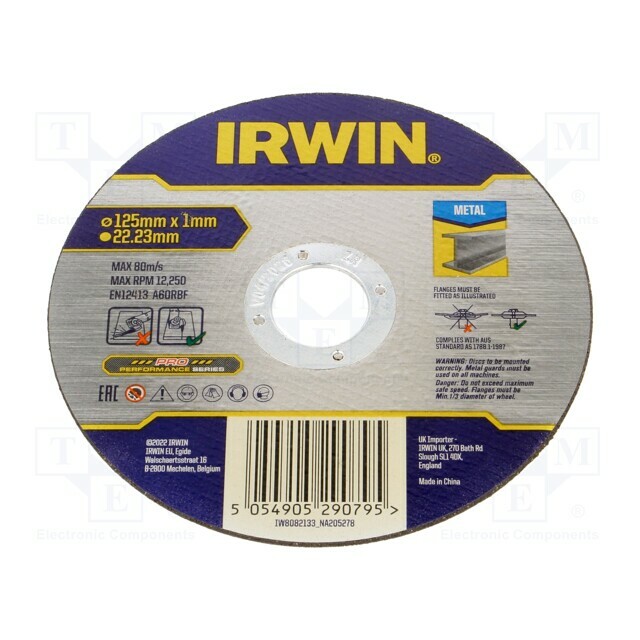 IRWIN Cutting wheel; Ø: 125mm; metal