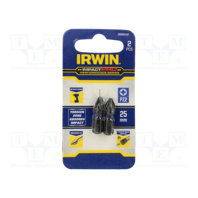 IRWIN Screwdriver bit; Pozidriv®; PZ2; 1/4&quot