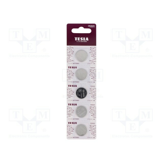 TESLA BATTERIES Battery: lithium; coin; CR2025