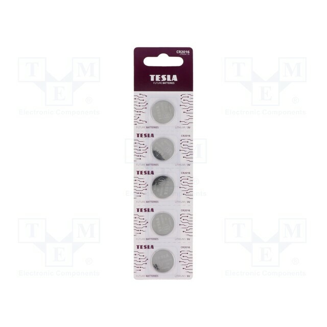 TESLA BATTERIES Battery: lithium; coin; CR2016