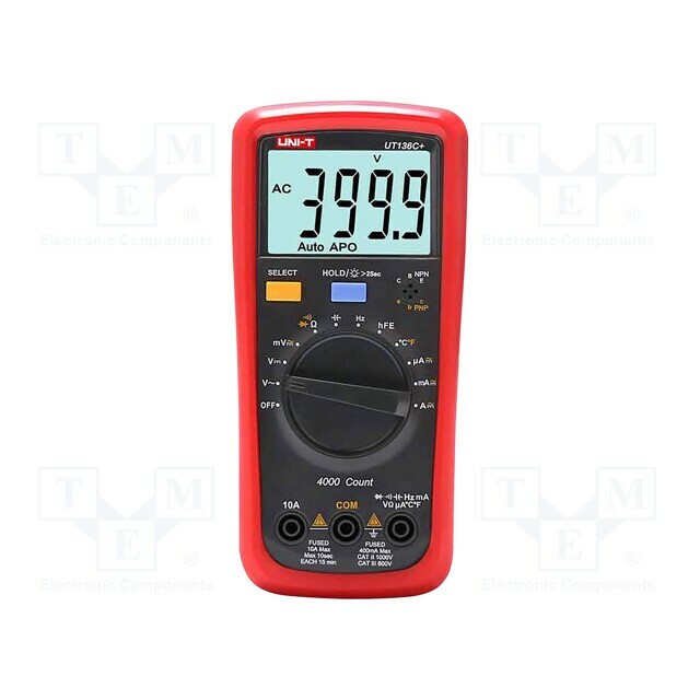 UNI-T Digital multimeter; LCD; (4000); VDC:
