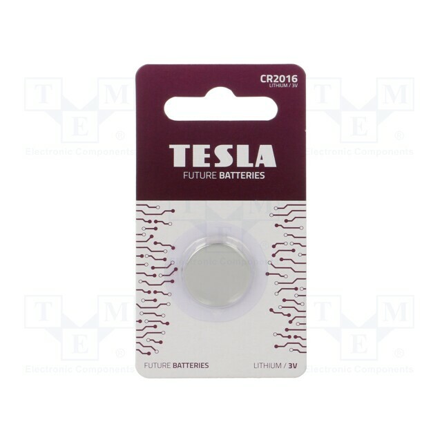 TESLA BATTERIES Battery: lithium; coin; CR2016