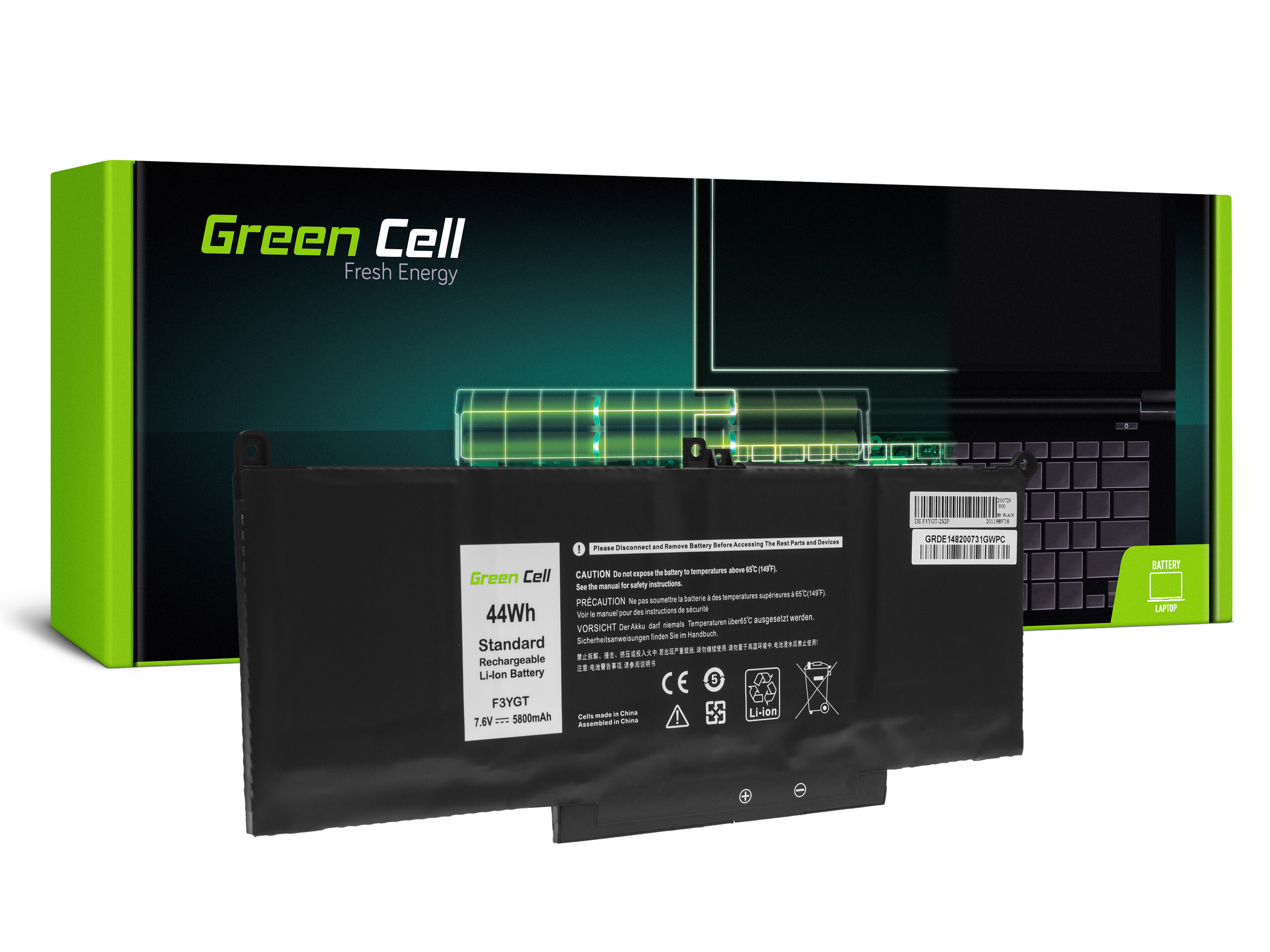 Green Cell Battery F3YGT for Dell