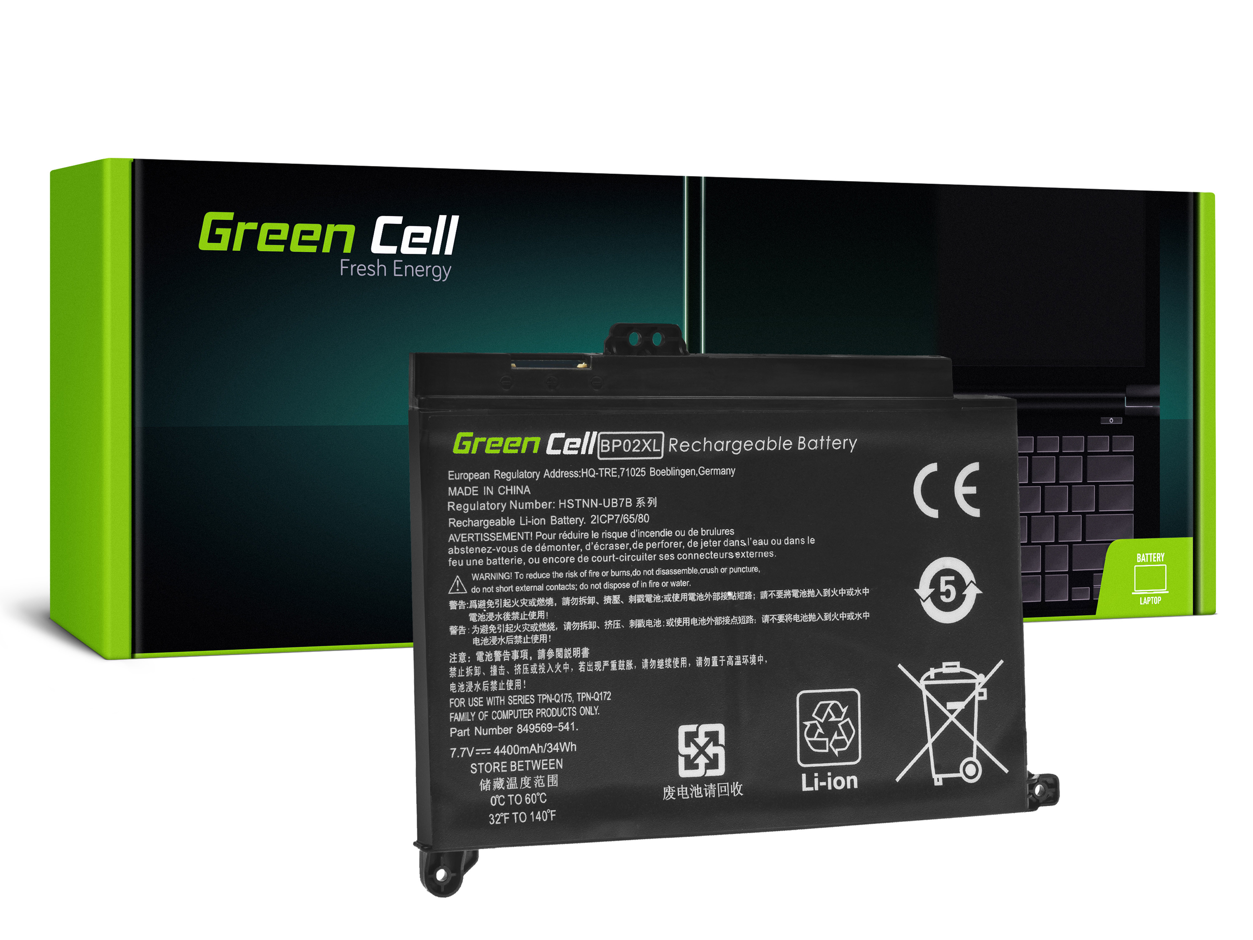 Green Cell Battery BP02XL for HP
