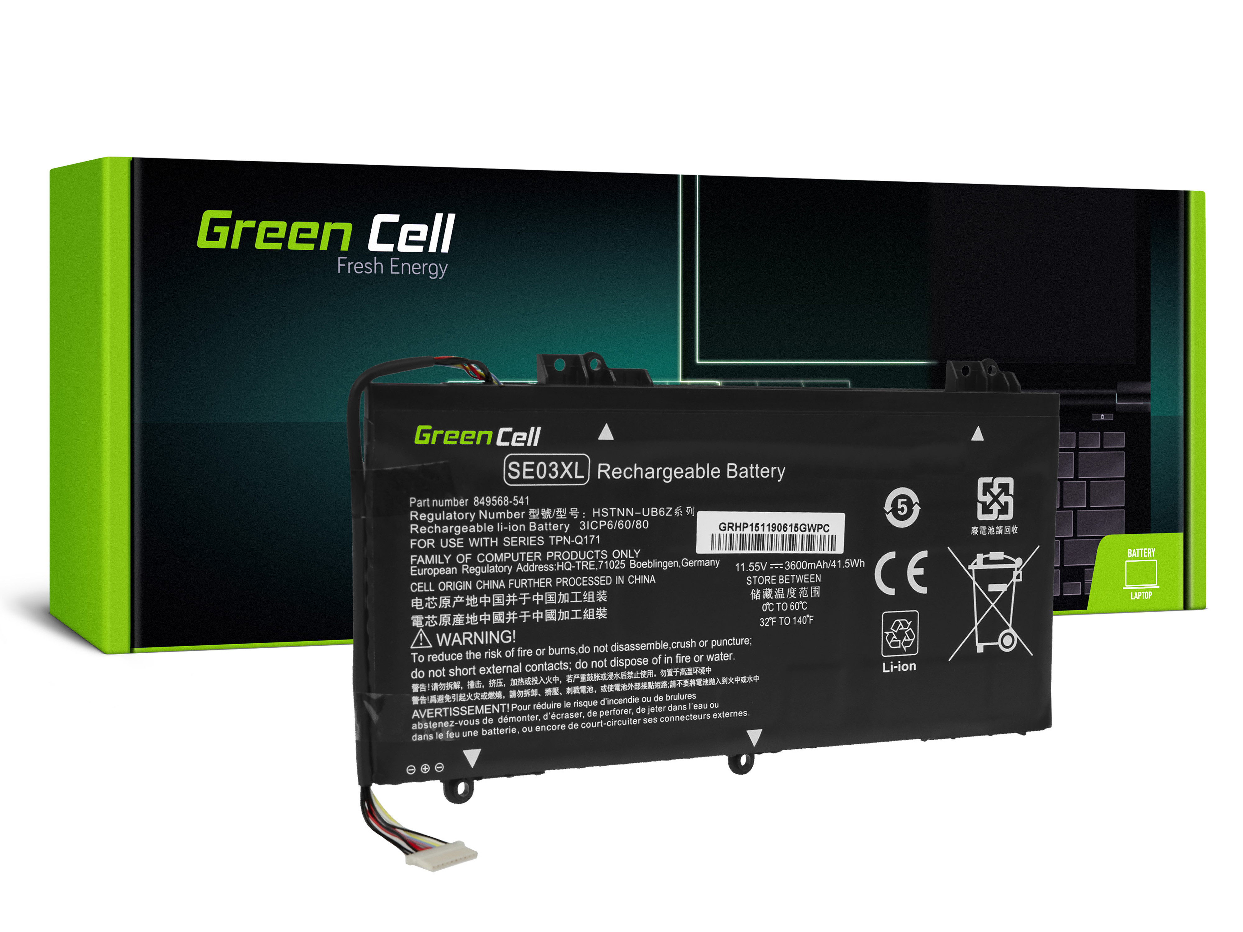 Green Cell Battery SE03XL HSTNN-LB7G HSTNN-UB6Z