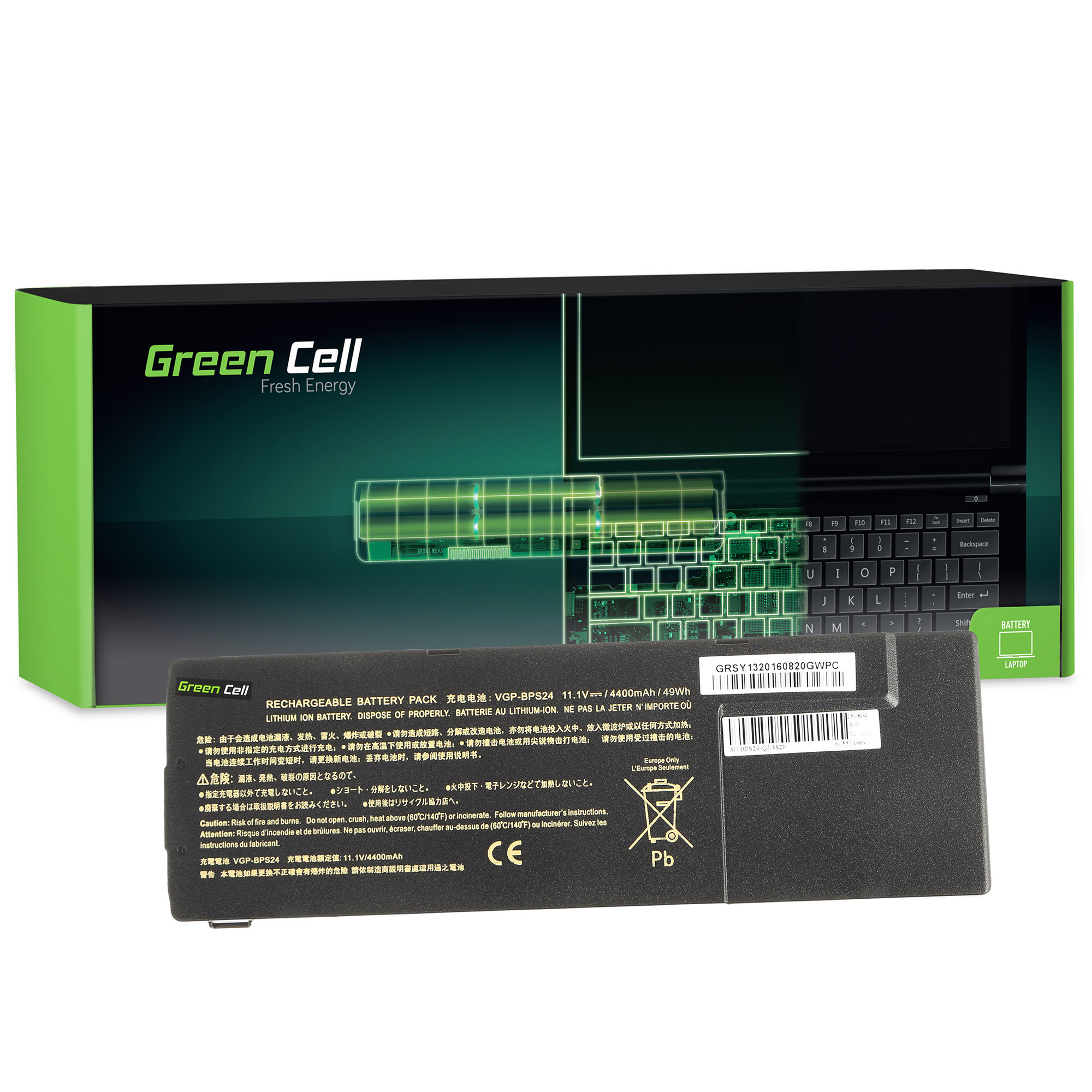 Green Cell Battery VGP-BPS24 VGP-BPL24 VGP-BPSC24