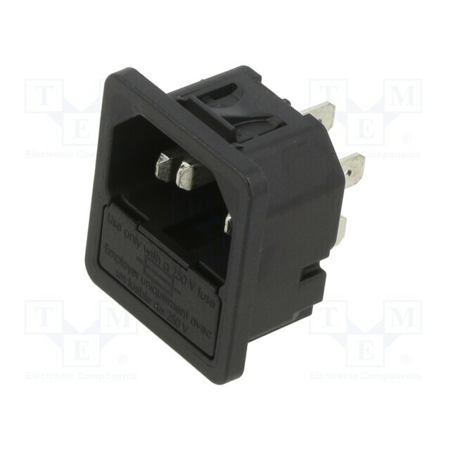 SCHURTER Connector: AC supply; socket; male