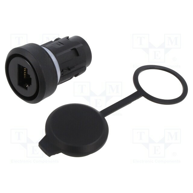 SIEMENS RJ45 socket; 22mm; IP65; black