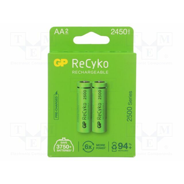GP Re-battery: Ni-MH; AA; 2450mAh; 1