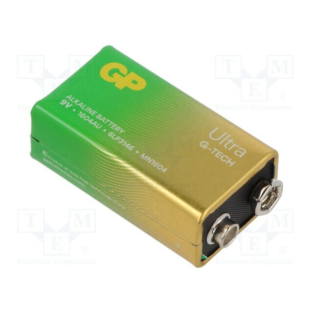 Battery: alkaline; 6F22; 9V; non-rechargeable; 48