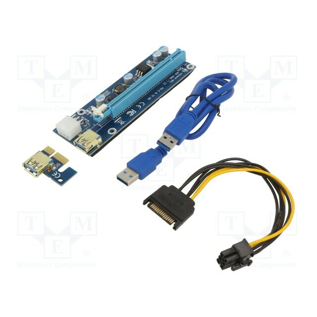 AKYGA Riser; PCIe 6pin male,SATA