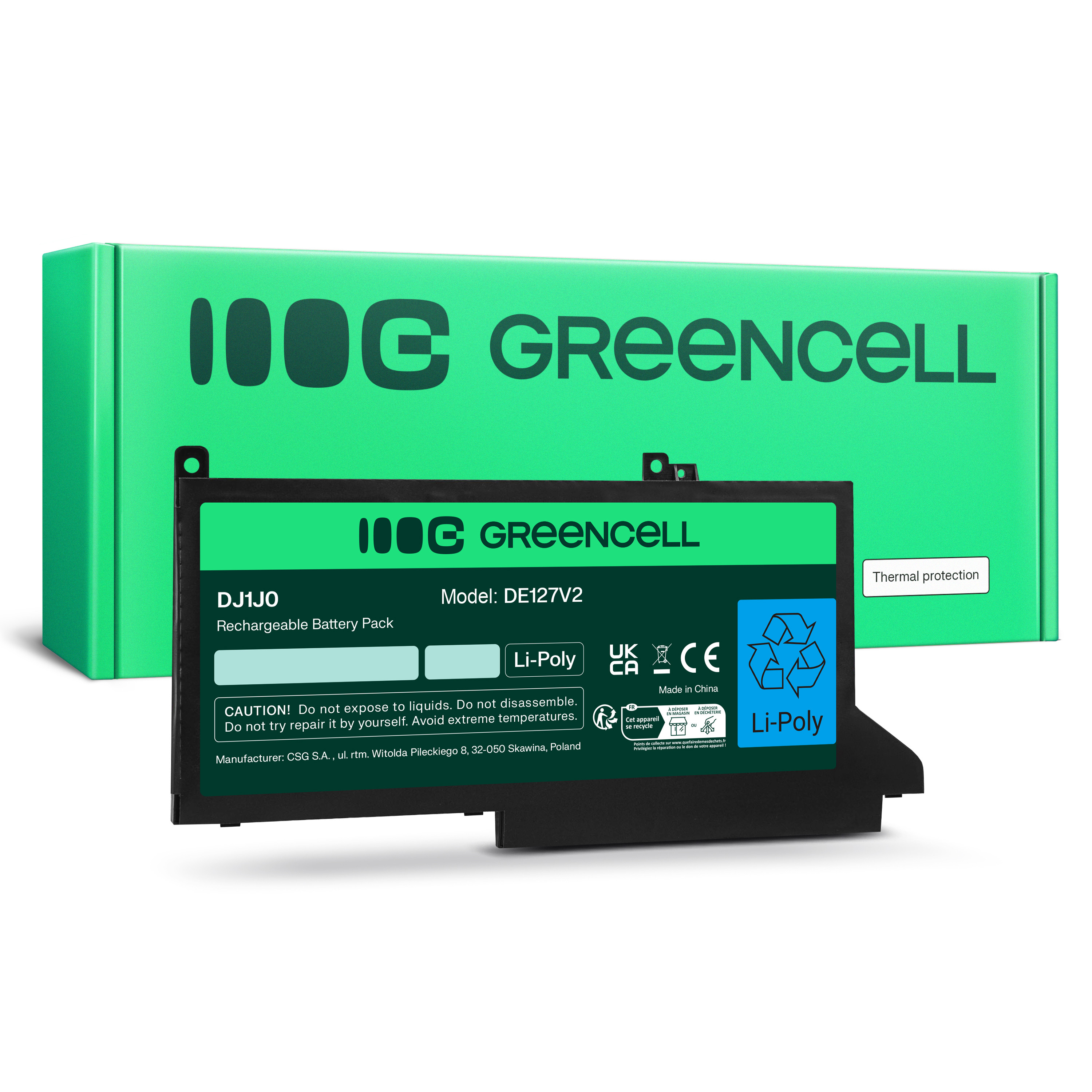 Green Cell Battery DJ1J0 for Dell