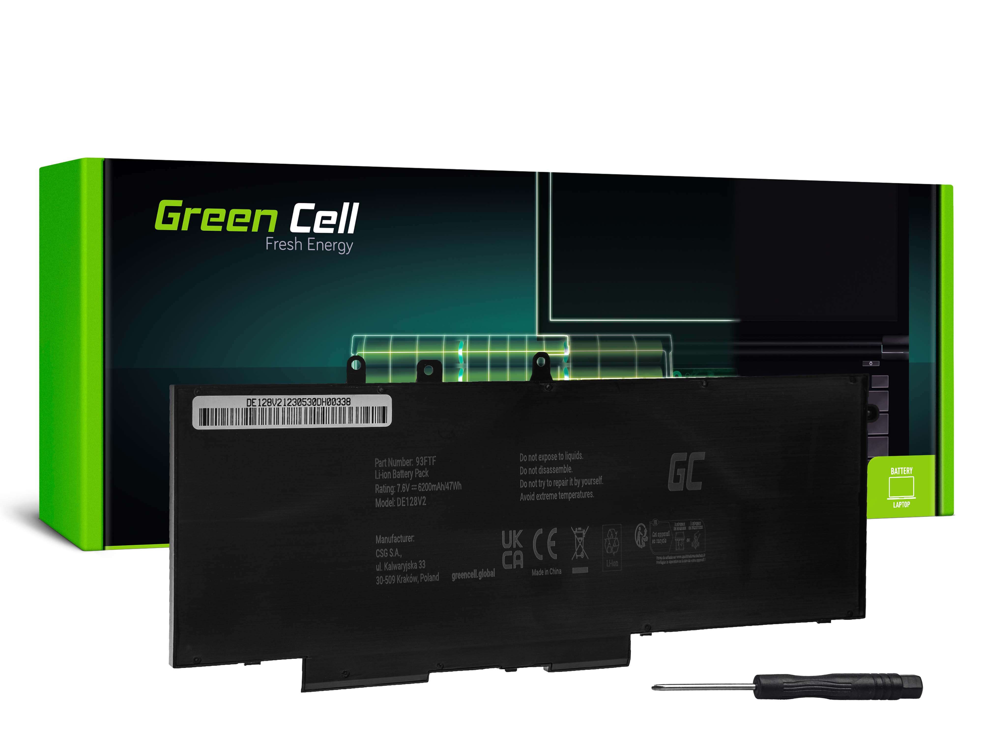 Green Cell Battery 93FTF GJKNX for