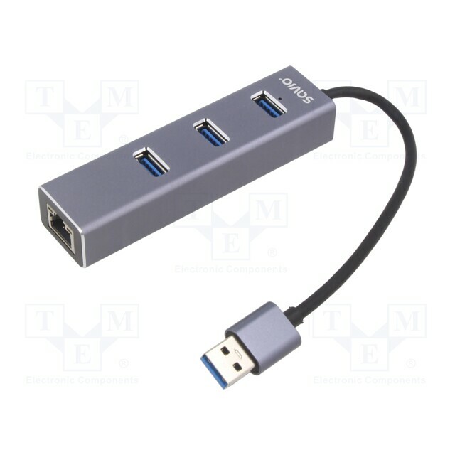 SAVIO Hub USB; RJ45 socket,USB
