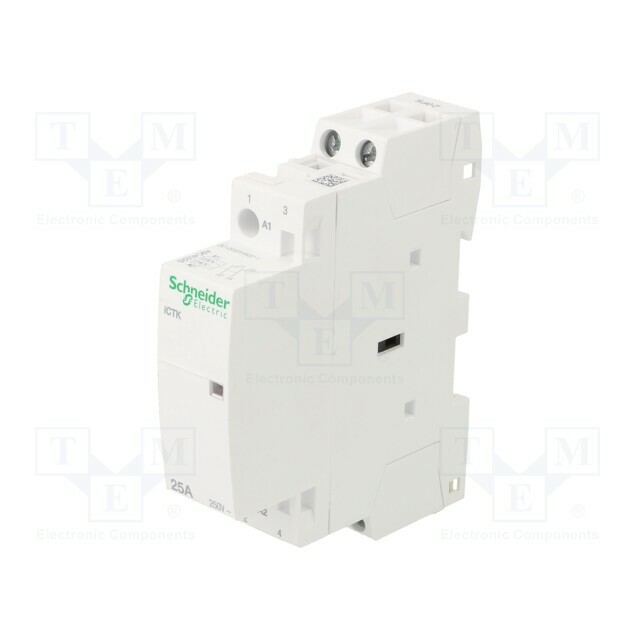 SCHNEIDER ELECTRIC Contactor: 2-pole installation; 25A