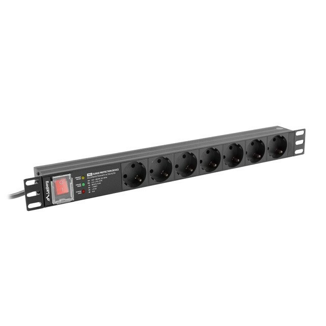 Lanberg PDU Steckdosenleiste 19" 1U 7x