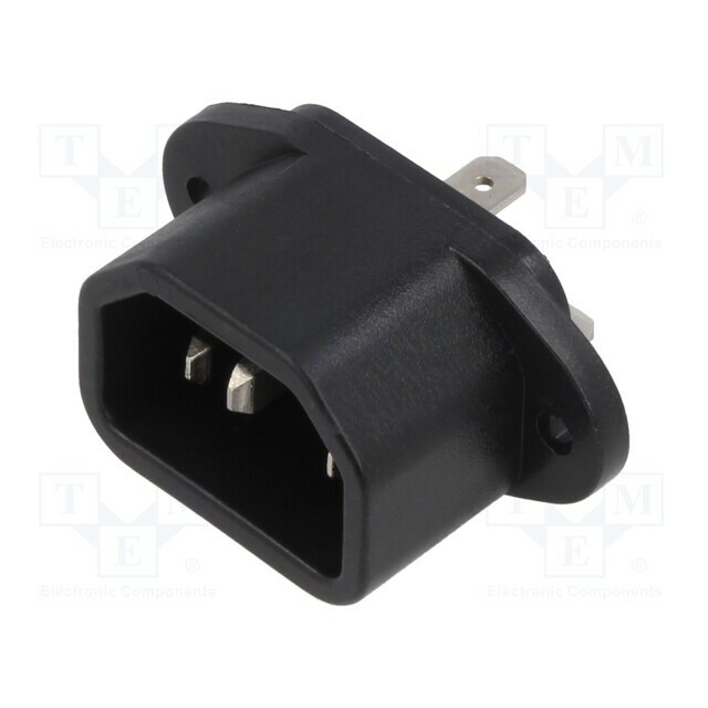 SCHURTER Connector: AC supply; socket; male