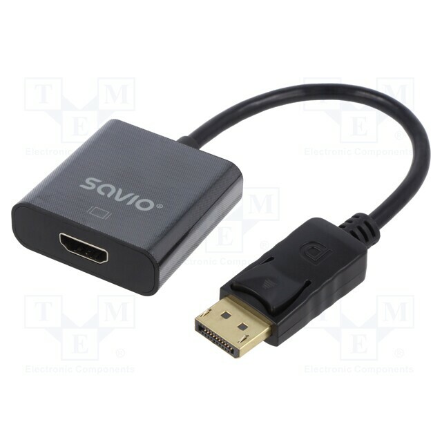 SAVIO Adapter; DisplayPort plug,HDMI socket