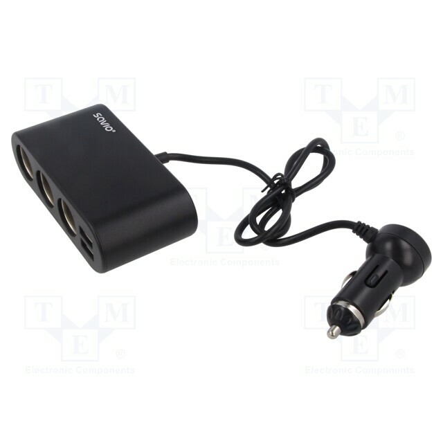 SAVIO Cigarette lighter splitter; Uin: 12÷24V