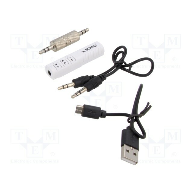 SAVIO FM transmitter; white; 15m; Bluetooth: