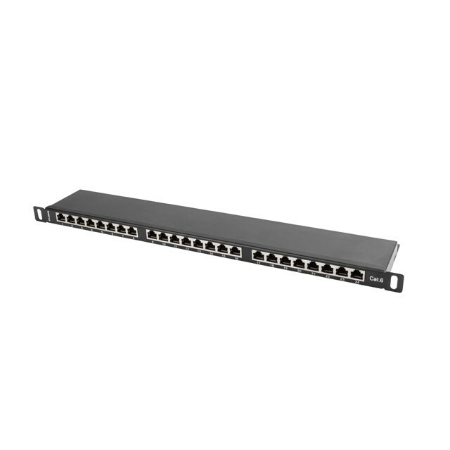 LANBERG Patch panel; RACK; black; RJ45