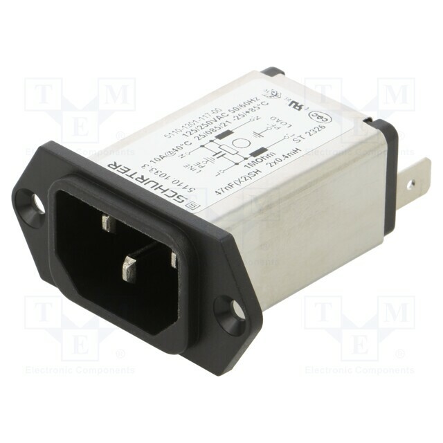 SCHURTER Connector: AC supply; socket; male