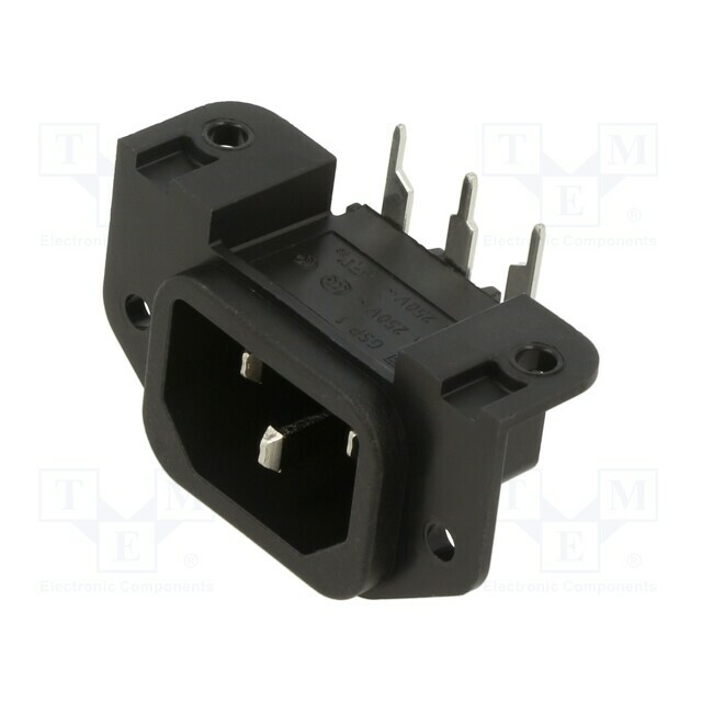 SCHURTER Connector: AC supply; socket; male