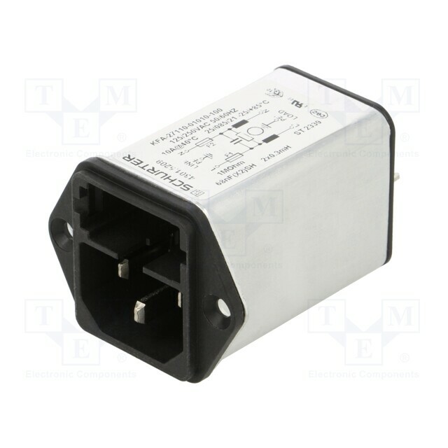 SCHURTER Connector: AC supply; socket; male