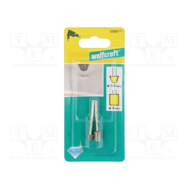 WOLFCRAFT Grinding pin; 2pcs; plunger; 3mm