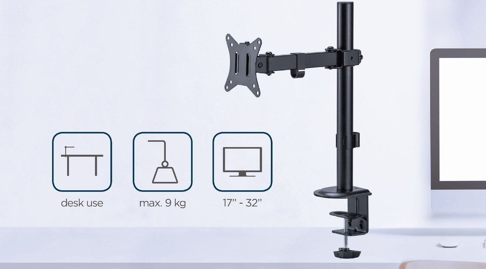 Monitora stiprinājums Gembird Desk Mounted single