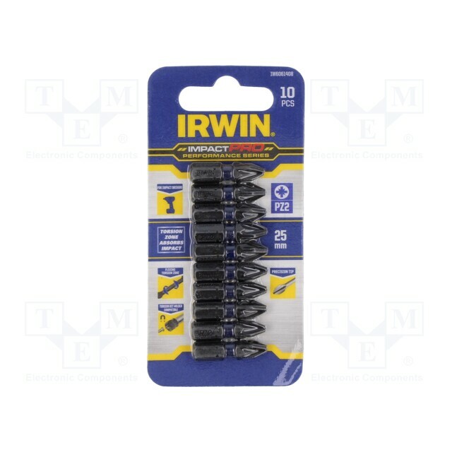 IRWIN Screwdriver bit; Pozidriv®; PZ2; 1/4&quot